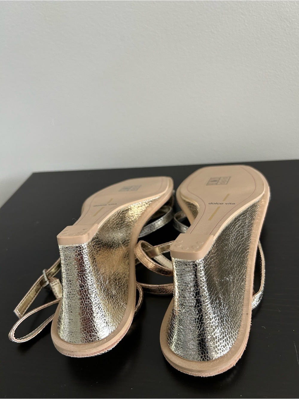 Dolce Vita Metallic Three-Tone Wedge Sandal - Rose Gold, Gold, Silver, Size 7.5 - Picture 13 of 14